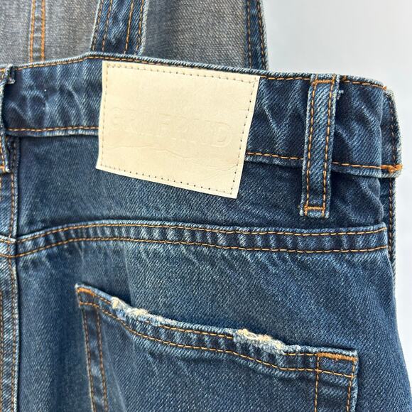 New GRLFRND Sadie Wide Leg Dark Goleta Wash Overalls Jean Denim Size 27 - Picture 12 of 12